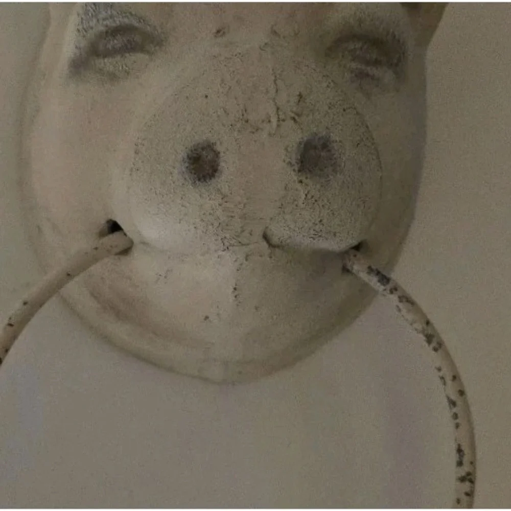 New Wisteria‎ Pig Towel Ring Holder Wall Mount Rustic Farmhouse Decor VTG Style
